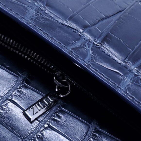 ZILLI Voyageur Wallet in Cornflower Blue Matte Crocodile - Picture 6 of 9